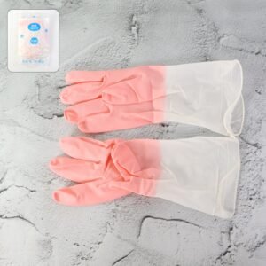 Large Waterproof Cleaning Gloves – Durable Reusable Rubber Pair