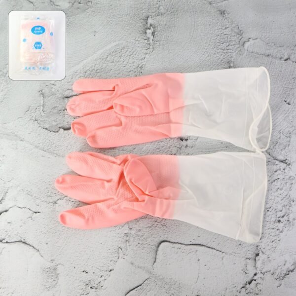 Large Waterproof Cleaning Gloves – Durable Reusable Rubber Pair