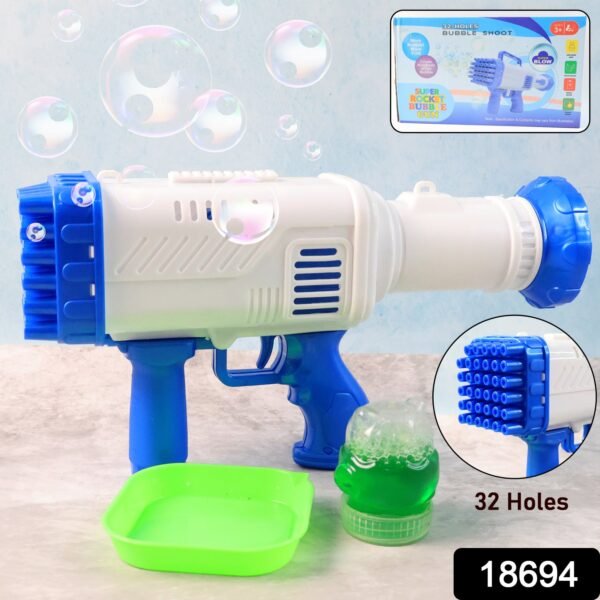 Bubble Gun for Kids – 32 Holes, Powerful Blaster | Play & Move