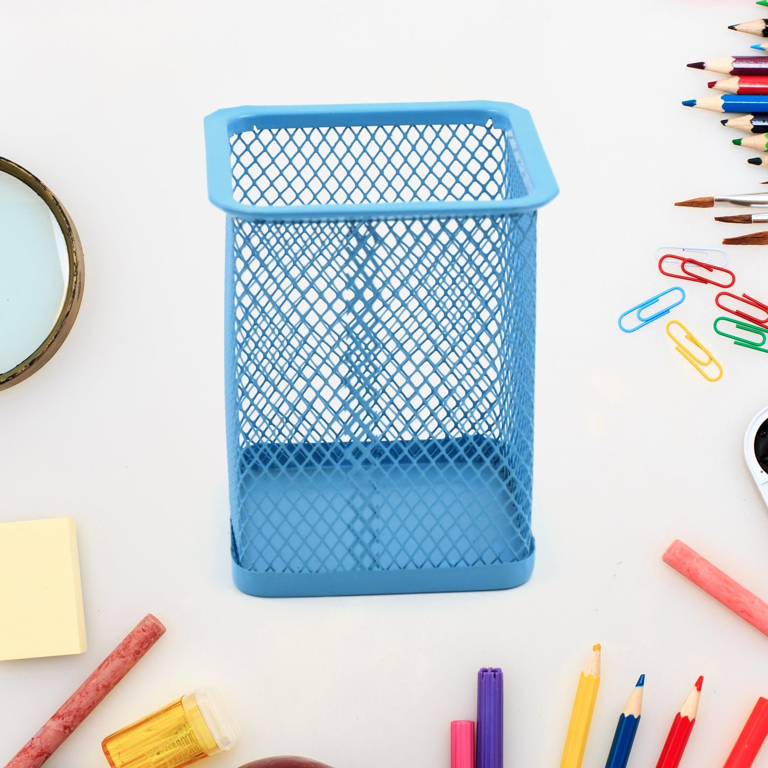 Metal Pen Holder – Mesh Desk Organizer for Office | Deskrova