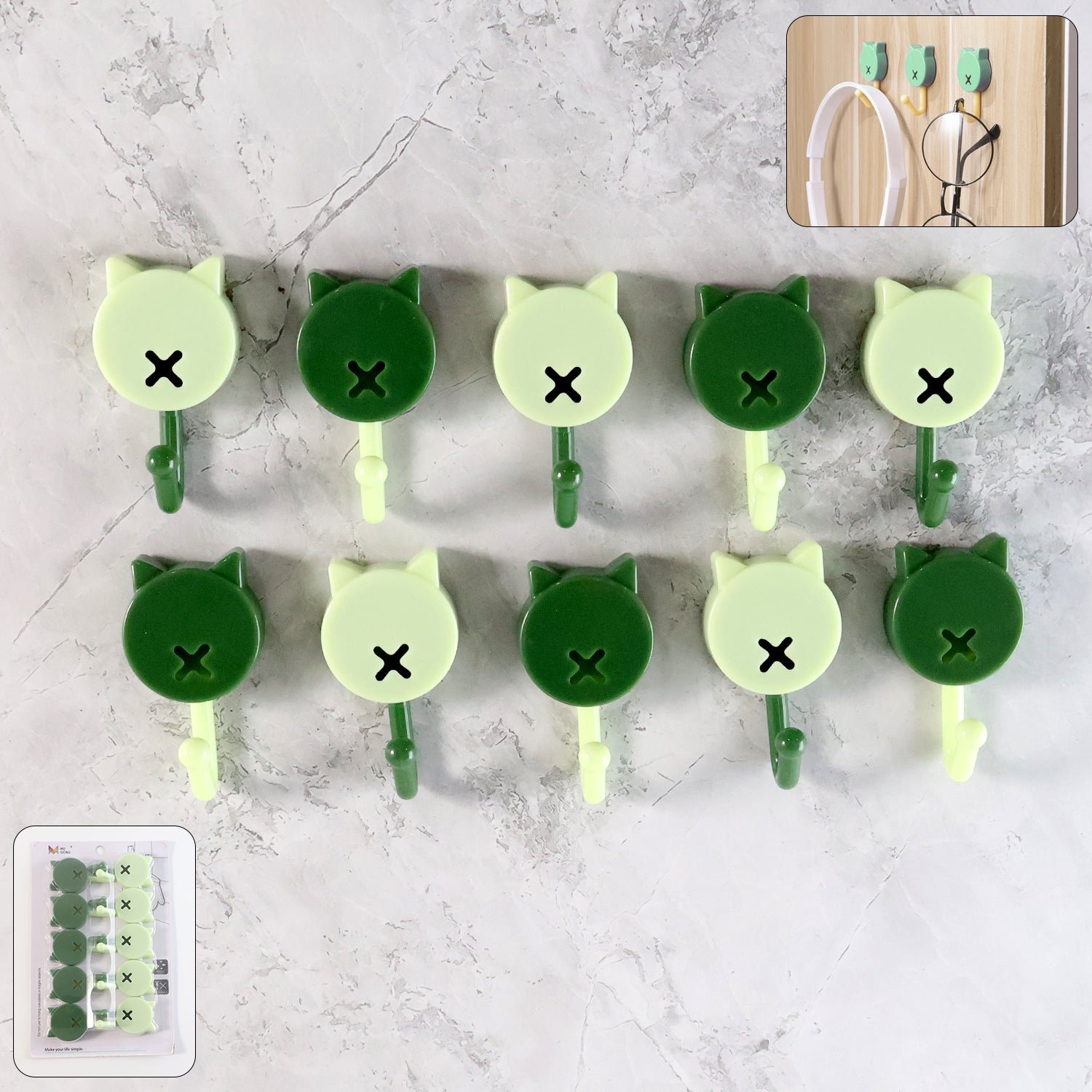 Self Adhesive Wall Hooks 10 Pc – Strong Hold, No Drilling