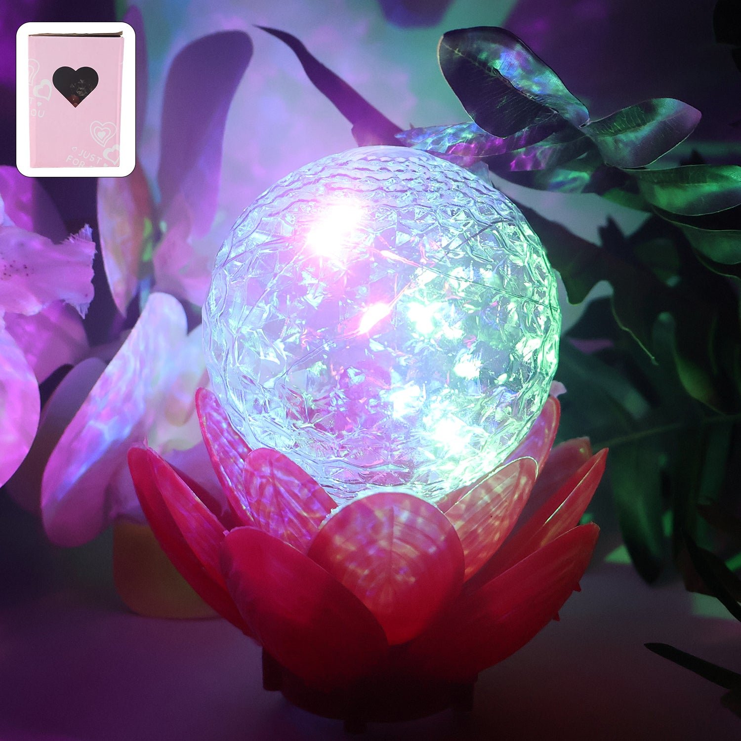 Crystal Ball Lotus LED Decorative Light – Color Changing Ambient Lamp