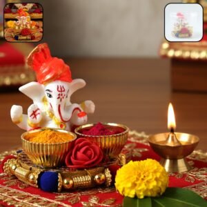 Ganesha Pooja Thali Set – Traditional Religious Decor for Festivals