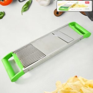 Stainless Steel Vegetable Slicer – Durable 2-in-1 Mandoline Cutter