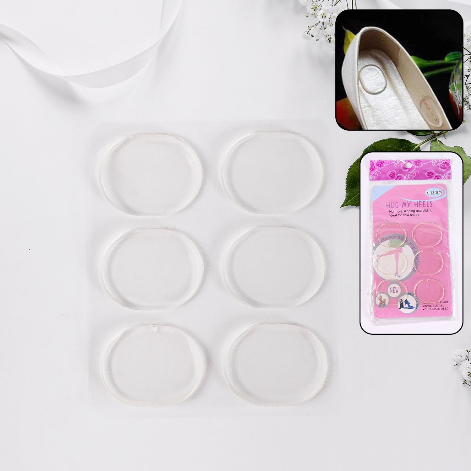 Silicone Shoe Insoles Heel Pads – 6 Pc Cushion Set | FitFuzion