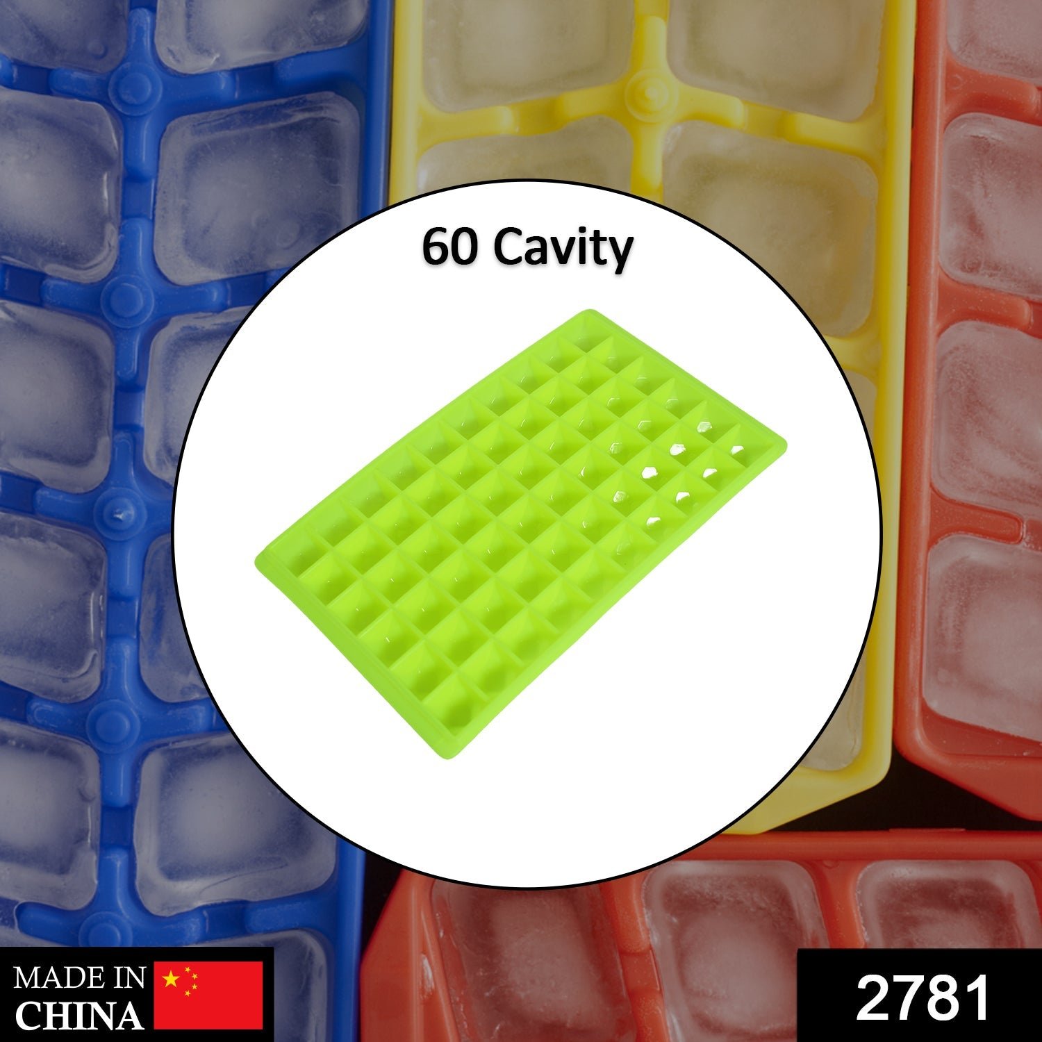 60-Cavity Ice Tray – Flexible Plastic Cubes | Indo Glow