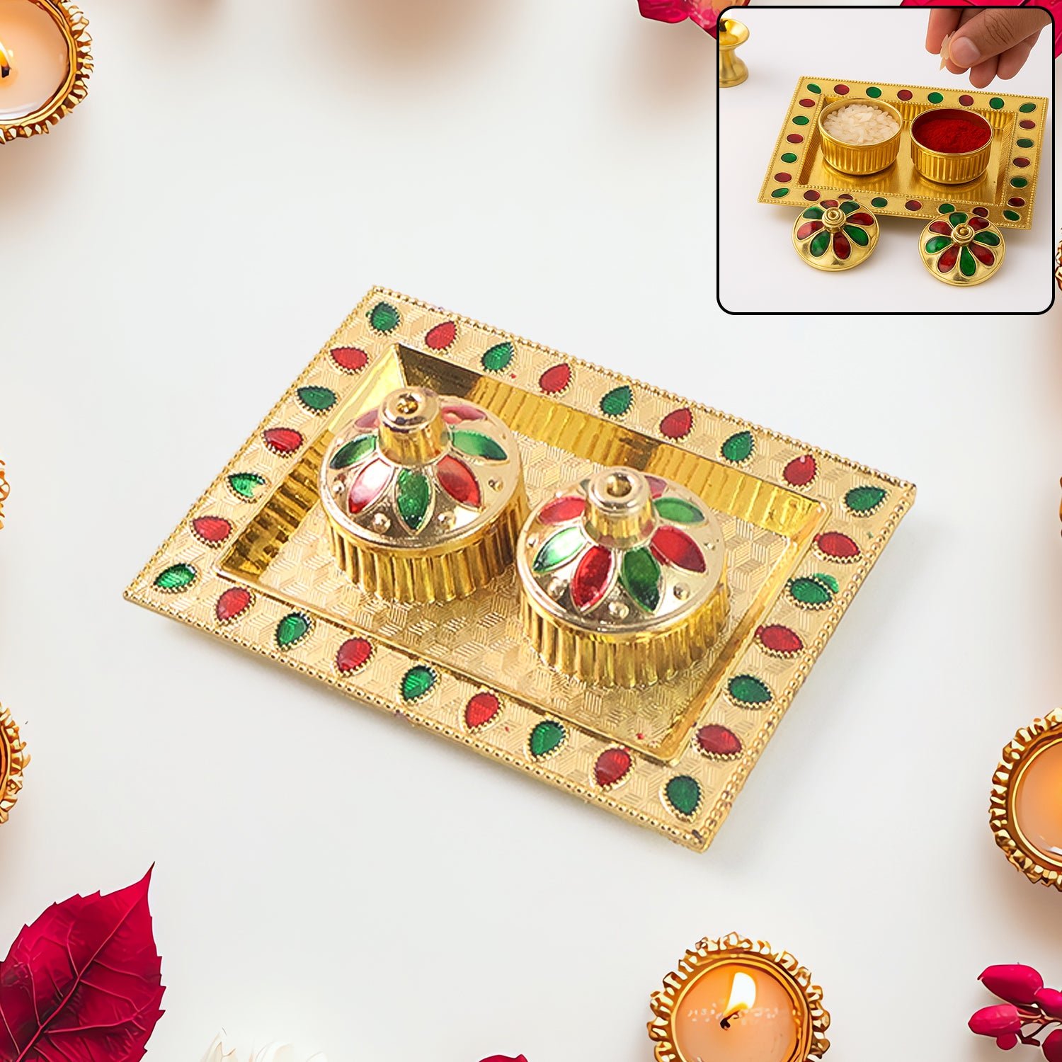 Raksha Bandhan Pooja Thali – Festive Plastic Kumkum Holder | CookAura