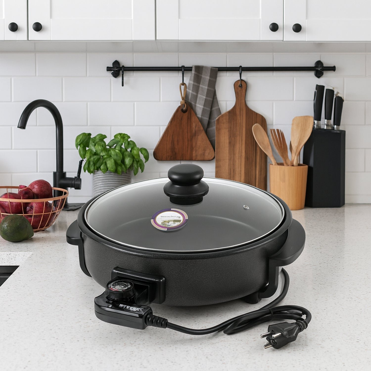 Electric Multi-Purpose Cooker – 1500W Powerful Non-Stick Pan