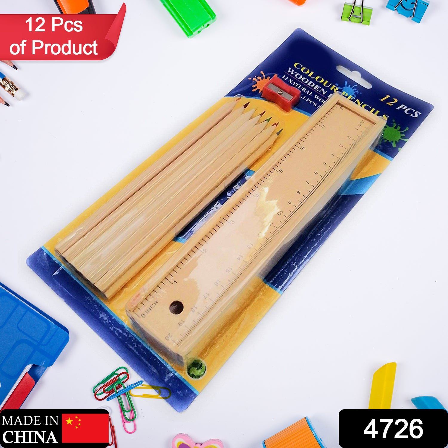 Wooden Pencil Set – 12 Pcs with Box & Sharpener | TinyTrendy