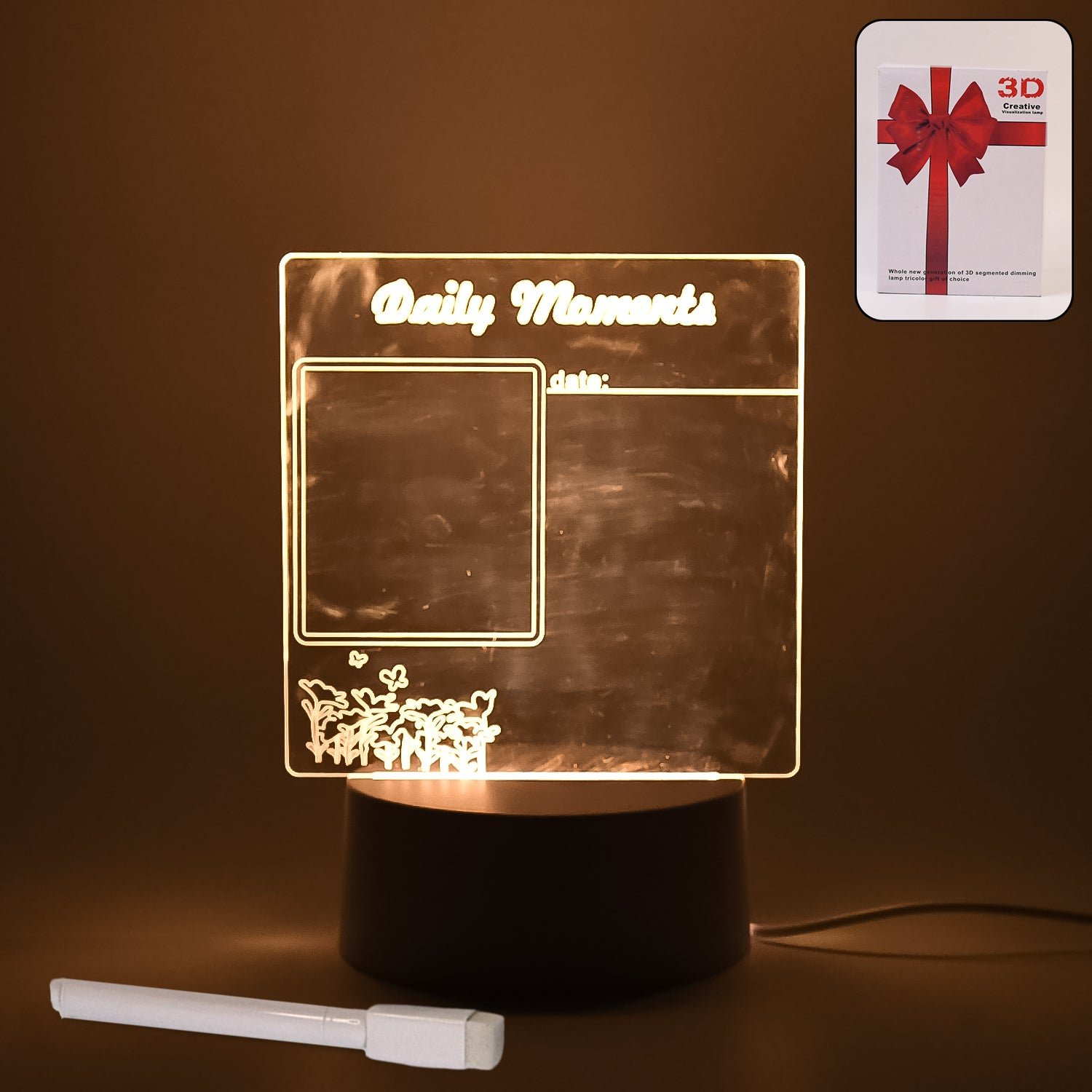 Acrylic Decorative Lamp – 3D Message Board & Night Light | Styleva