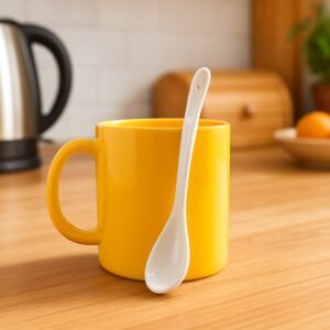 Plastic Mug with Matching Spoon – Heat-Resistant & Ergonomic