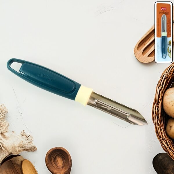Stainless Steel Potato Peeler – Sharp Serrated Blade for Easy Peeling