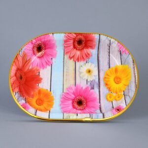 Plastic Serving Tray – Floral Design & BPA-Free | Indo Glow