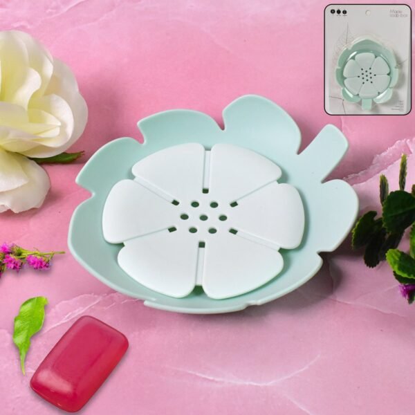 Plastic Soap Dish – Self-Draining Floral Design | VelvetBubbles