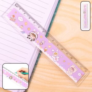 Kids Plastic Ruler – Durable Cartoon Design with Clear Markings
