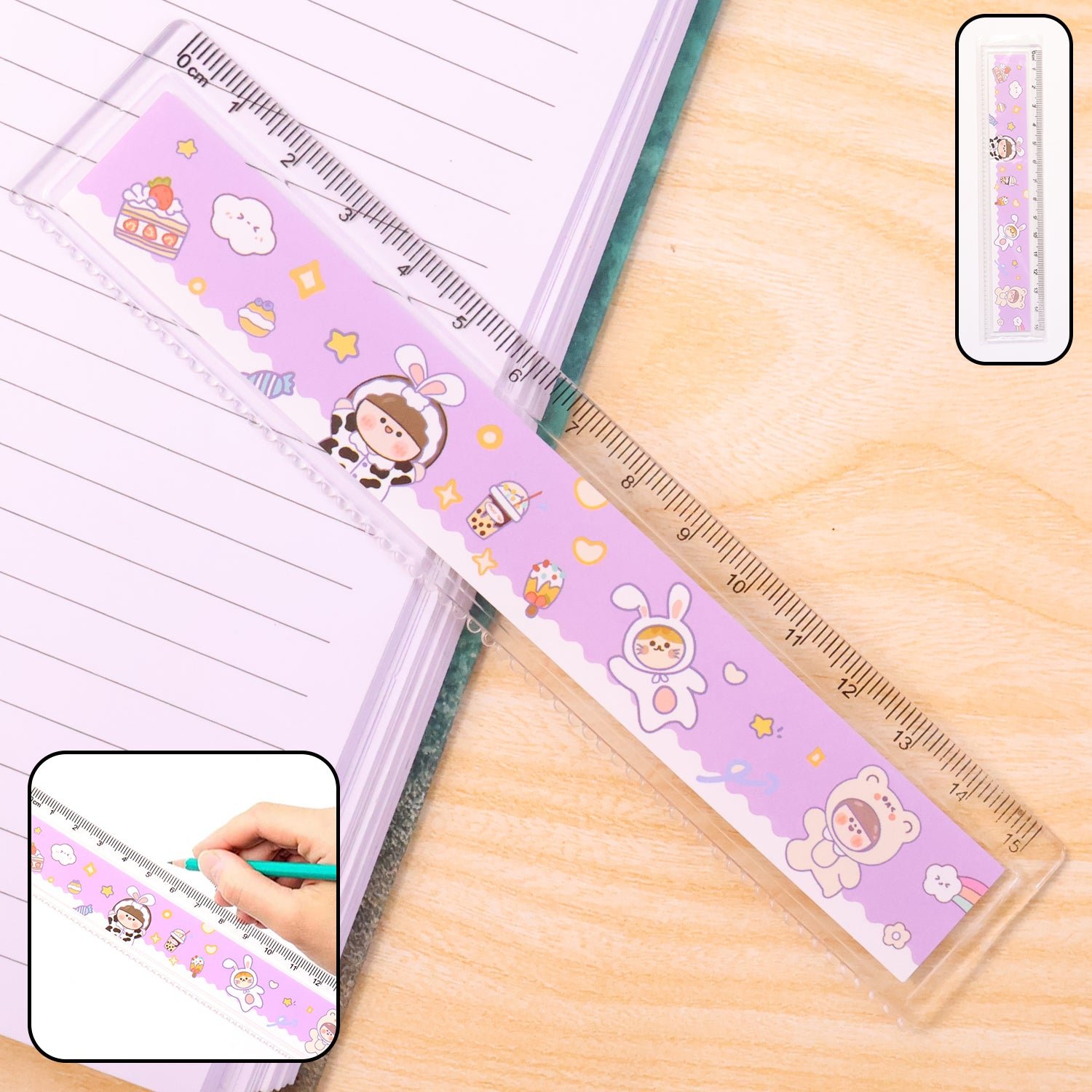 Kids Plastic Ruler – Durable Cartoon Design with Clear Markings