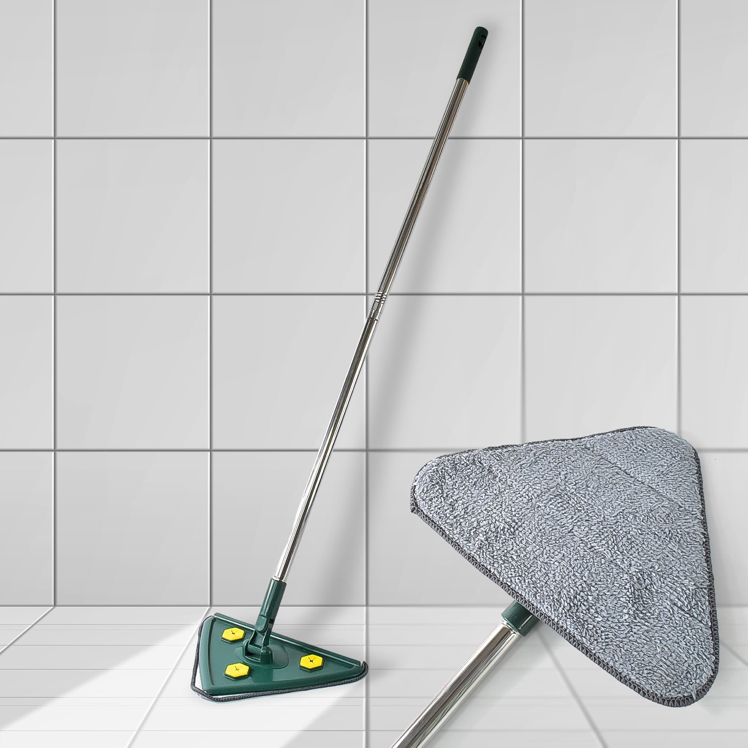 Triangle Mop – 360° Rotating Extendable Cleaner | Velvet Wipe