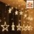 LED Curtain Lights – 12 Star Warm White for Home & Diwali | Giftoiza