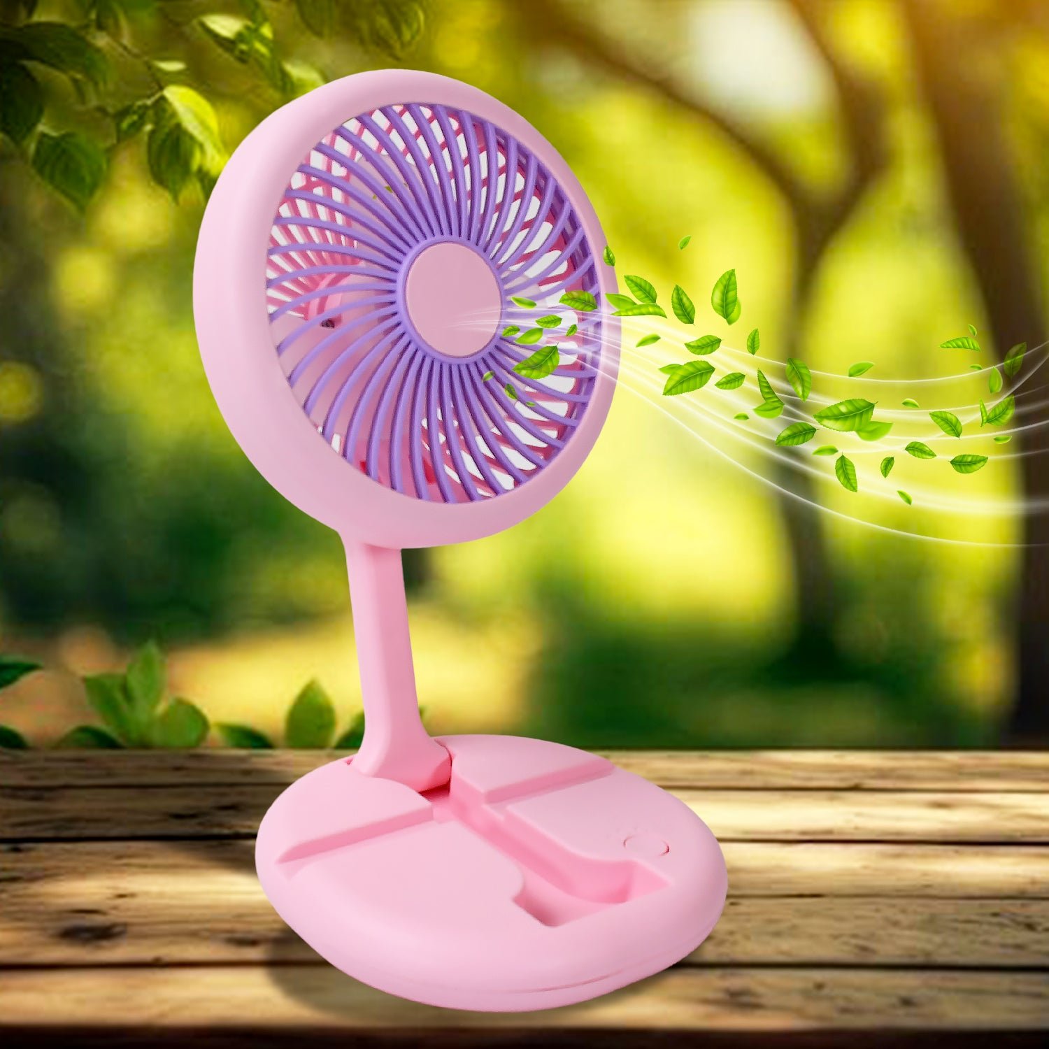 Portable Fan with LED Light – USB Rechargeable & Foldable | FitFuzion