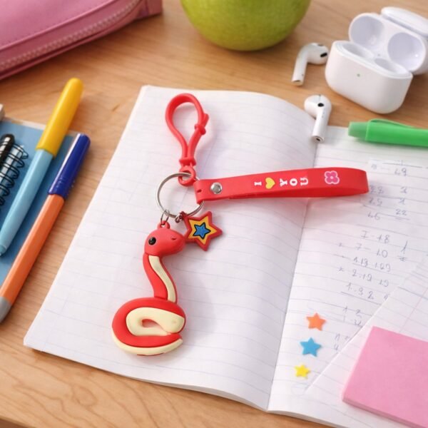 Snake Shape Keychain – Cute Strap & Hook Clip for Kids