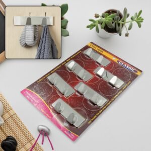 Self-Adhesive Wall Hooks (6 Pcs) – Strong Stainless Steel | Styleva