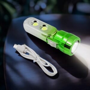 USB Rechargeable Torchlight – 3 LED Multi-Function | Poravar