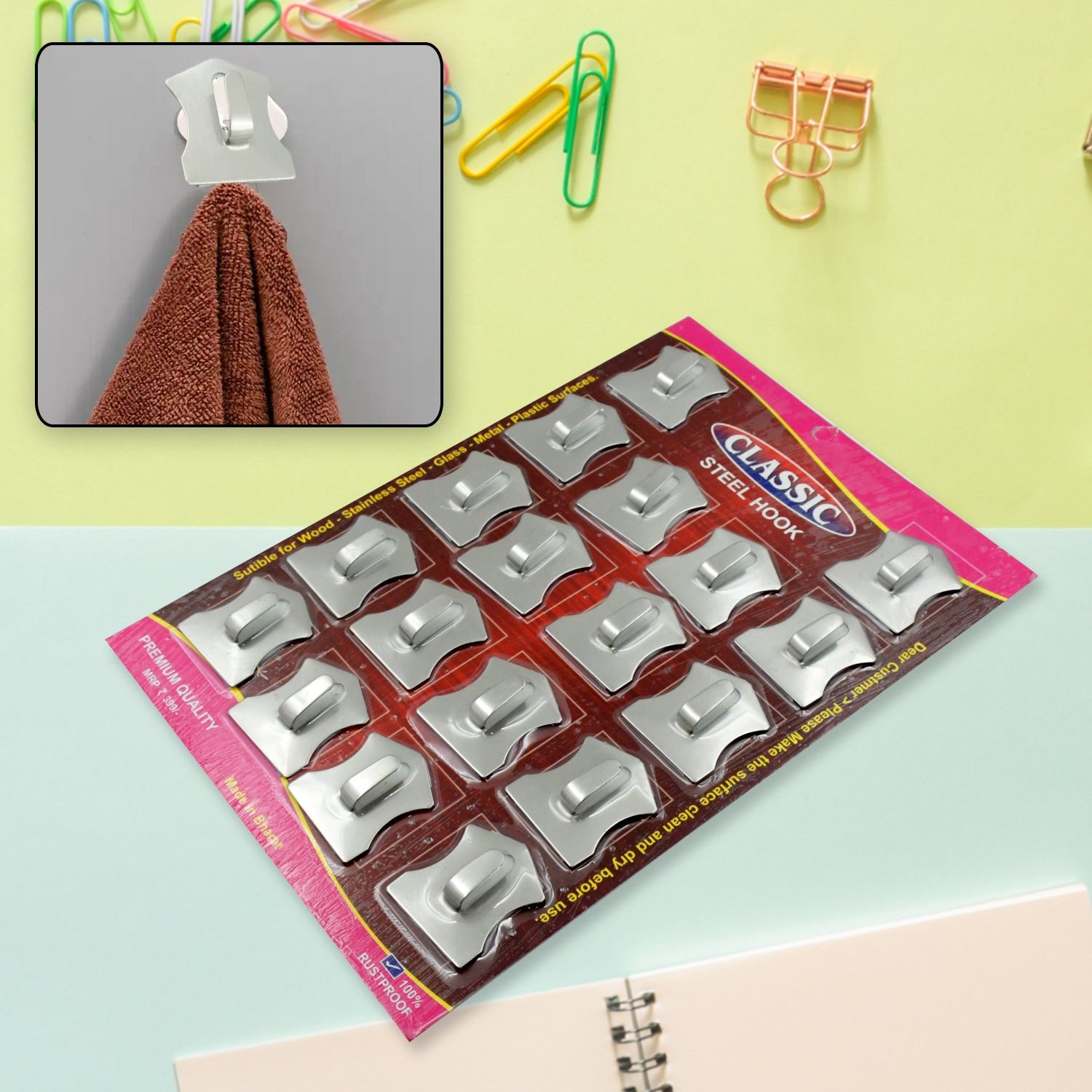 Stainless Steel Wall Hooks – 18 Pc Heavy Duty Set | Styleva