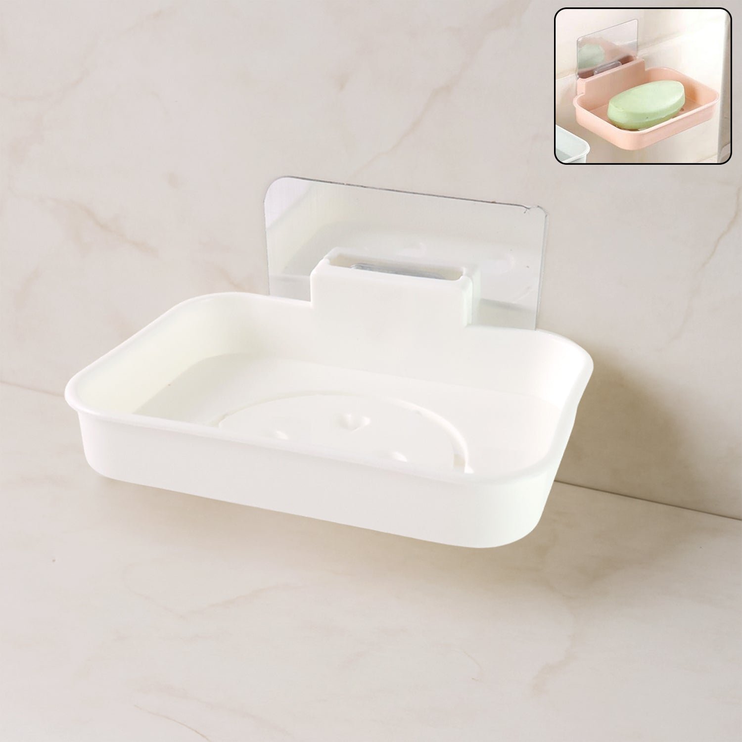 Wall Mounted Soap Dish Holder – Self Adhesive with Drainage