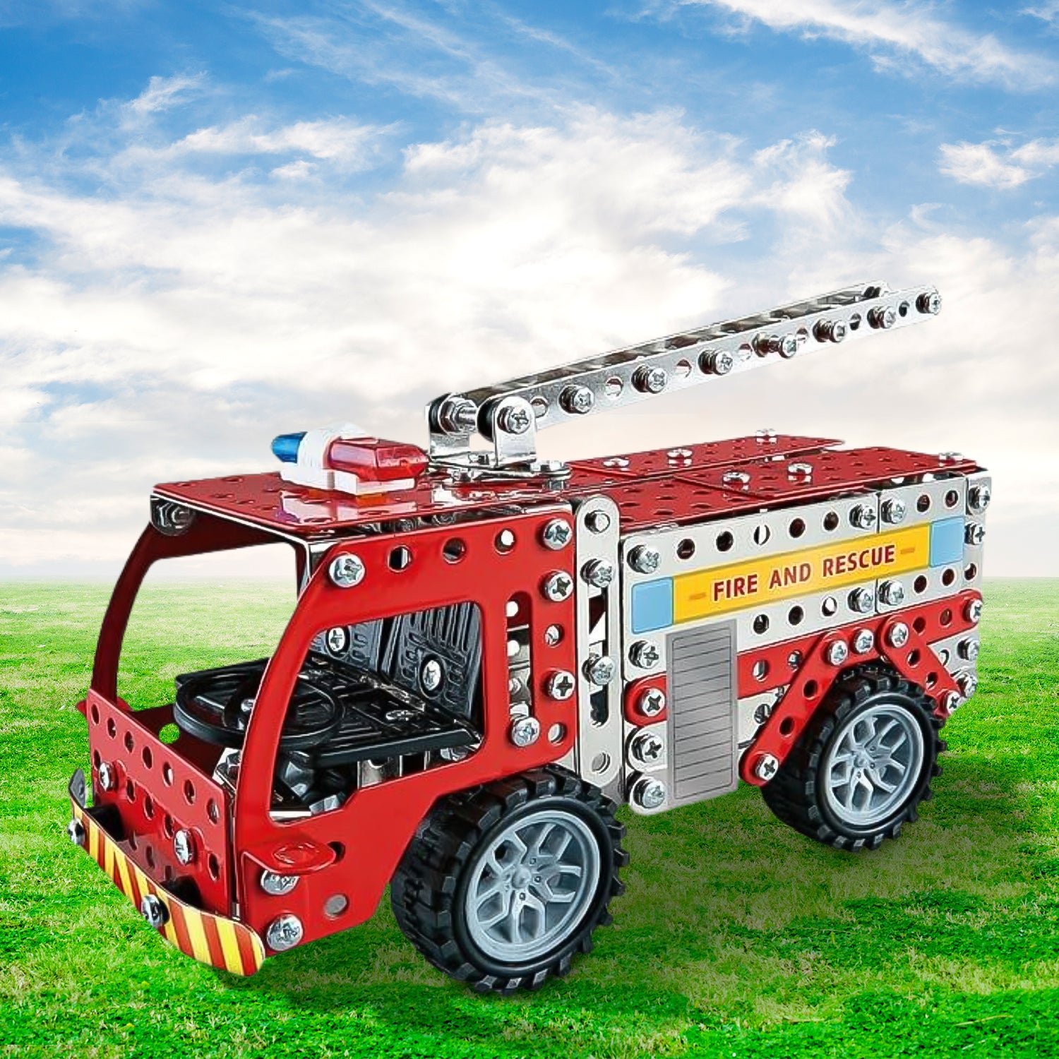 Metal Fire Truck Building Blocks – DIY STEM Kit for Kids | Little Blocks