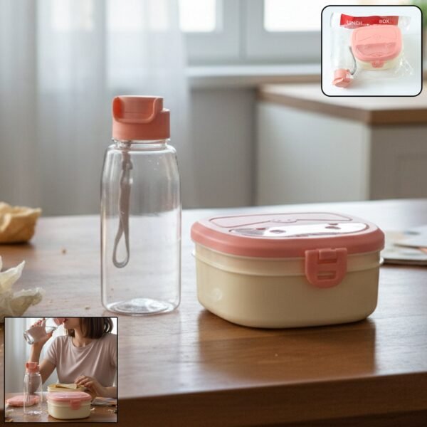 Plastic Lunch Box Set – Secure Lock Lid & Dual Compartments