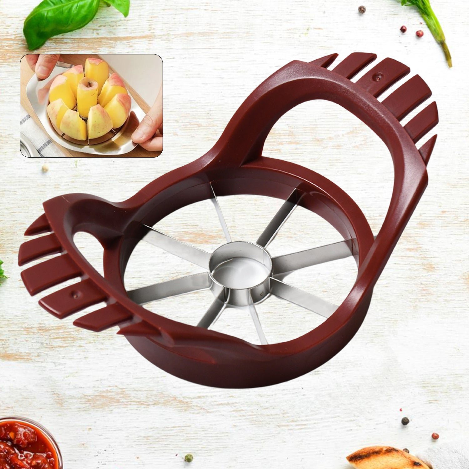 Apple Slicer – Stainless Steel Fruit Divider & Core Remover | Indo Glow