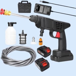 Cordless Car Washer Gun – 48V Dual Battery Power | Velvet Wheels