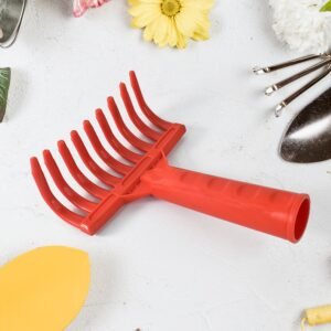 Plastic Garden Hand Rake – Lightweight 9-Tooth Cultivator Tool