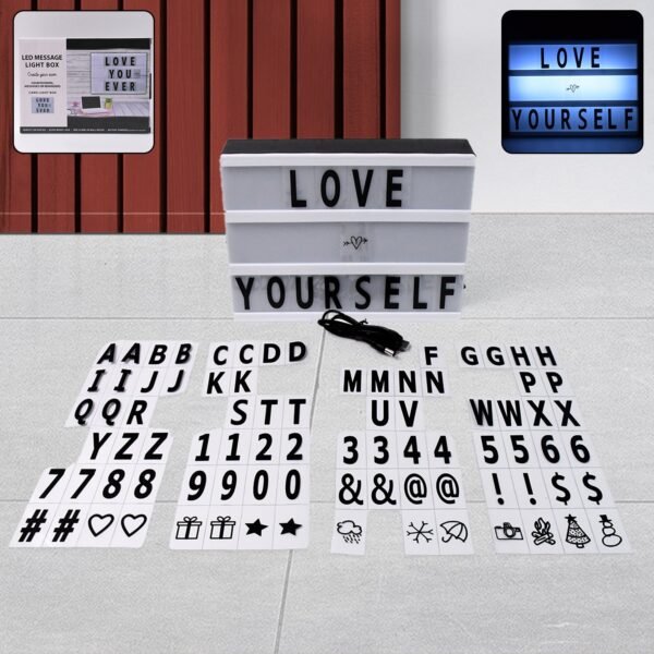 Cinematic Light Box - Mini A6 LED Message Board with Letters | Styleva