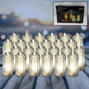 Flameless LED Candles – 24 Pc Decorative Tea Lights | Indo Glow