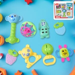 Baby Rattle & Teething Set – 8-Piece Non-Toxic | Aditi
