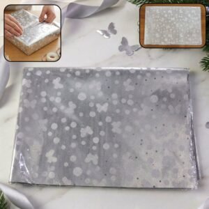 Silver Decorative Gift Wrapping Paper Sheets – 20 Pieces Premium Pack