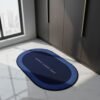 Non-Slip Oval Bath Mat – Super Absorbent Soft Velvet Surface