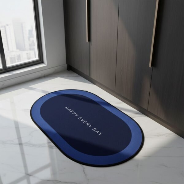 Non-Slip Oval Bath Mat – Super Absorbent Soft Velvet Surface