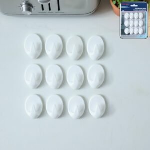 01_hook_fed6044f-127a-476f-b1e3-0c55337b43d8 Self Adhesive Wall Hooks – Strong Hold, No Drilling (12 Pc)