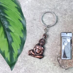 Lord Hanuman Sitting Pose Keychain – Durable Metal Devotional Accessory
