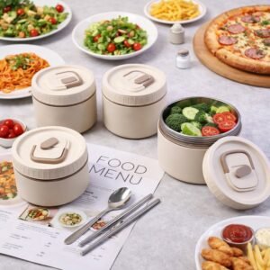 Bento Style Lunch Box Set – Leak-Resistant Containers with Carry Bag