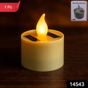 Solar Powered LED Flameless Candle – Safe Warm Glow for Decor