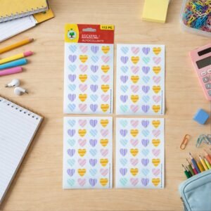 Heart Shape Stickers Set – 112 Colorful Decorative Pieces
