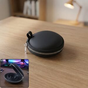Earphone Carrying Case – Compact Hard Shell with Zipper Closure