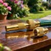 Heavy Duty Brass Garden Hose Nozzle – Adjustable Water Spray for Outdoor Use