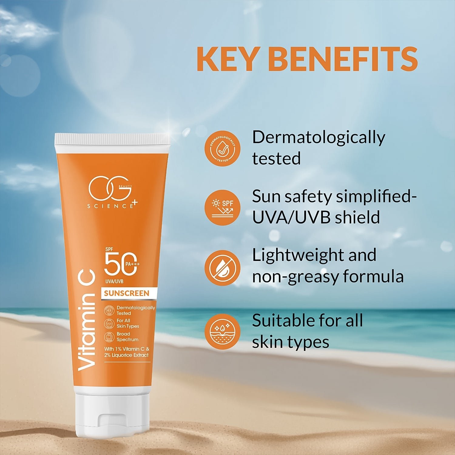 Vitamin C Sunscreen SPF 50 PA+++ – Brightening & UV Protection