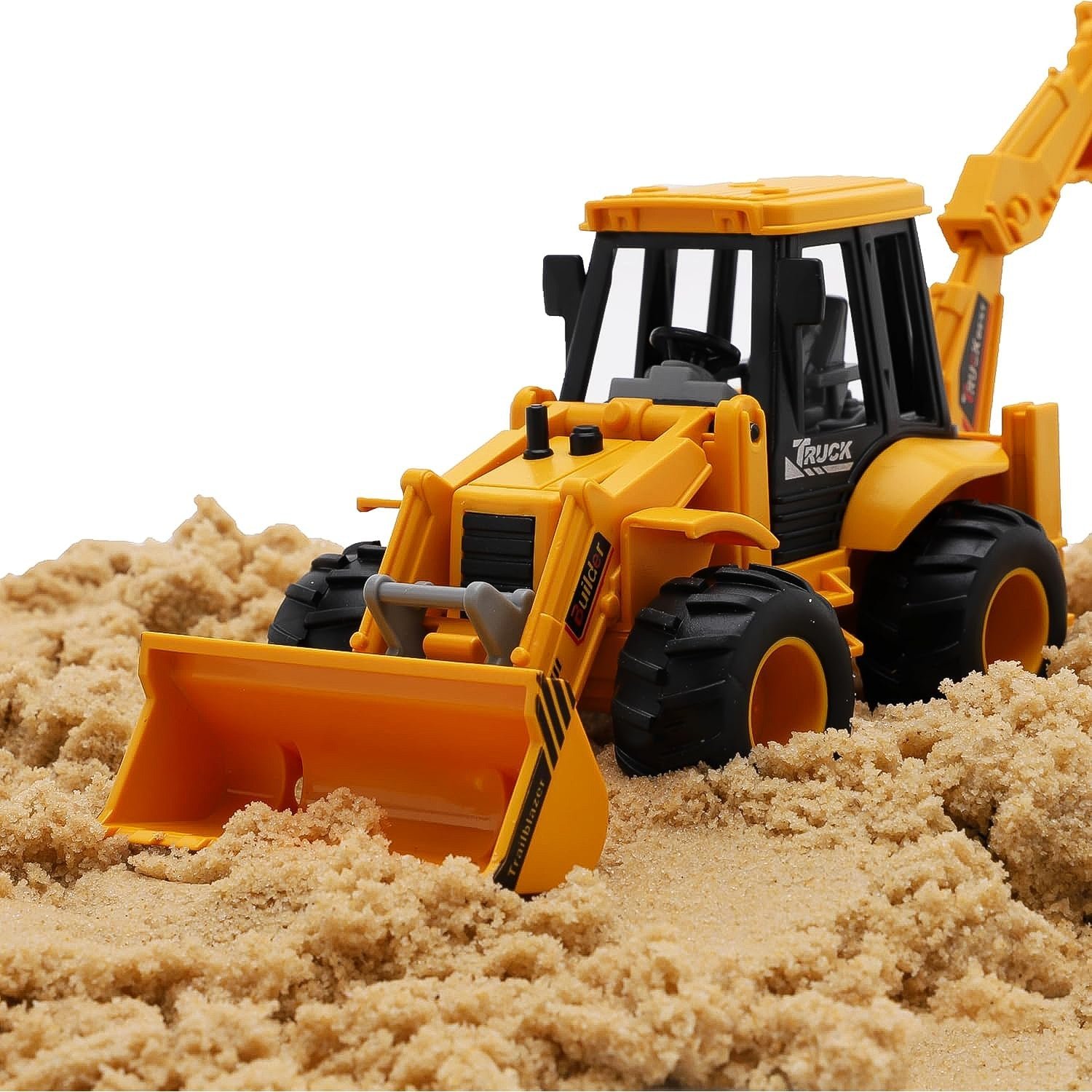 JCB Style Backhoe Loader Toy – Friction Powered Fun for Kids