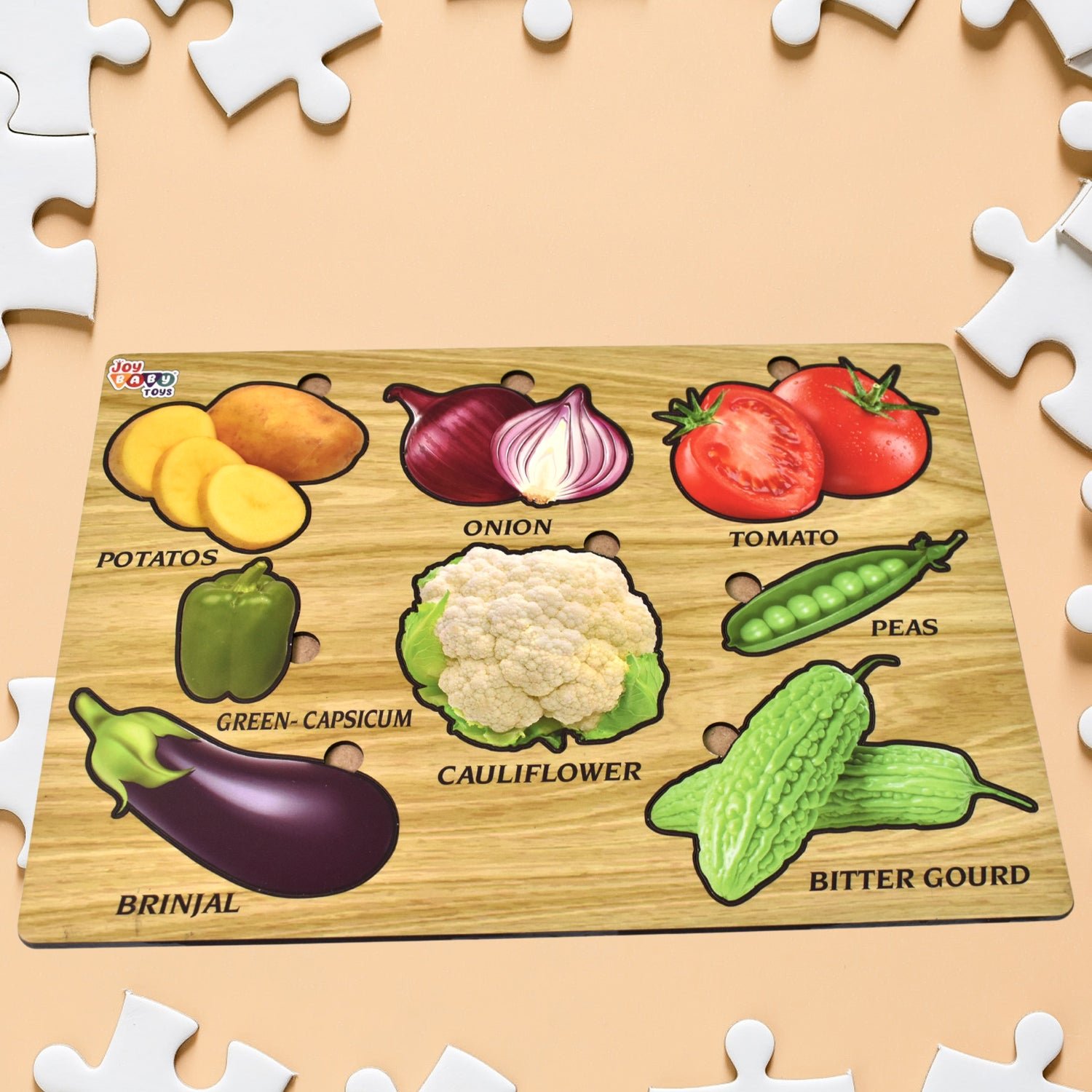 Wooden Vegetable Puzzle – Educational Toy for Toddlers | Inventive Play