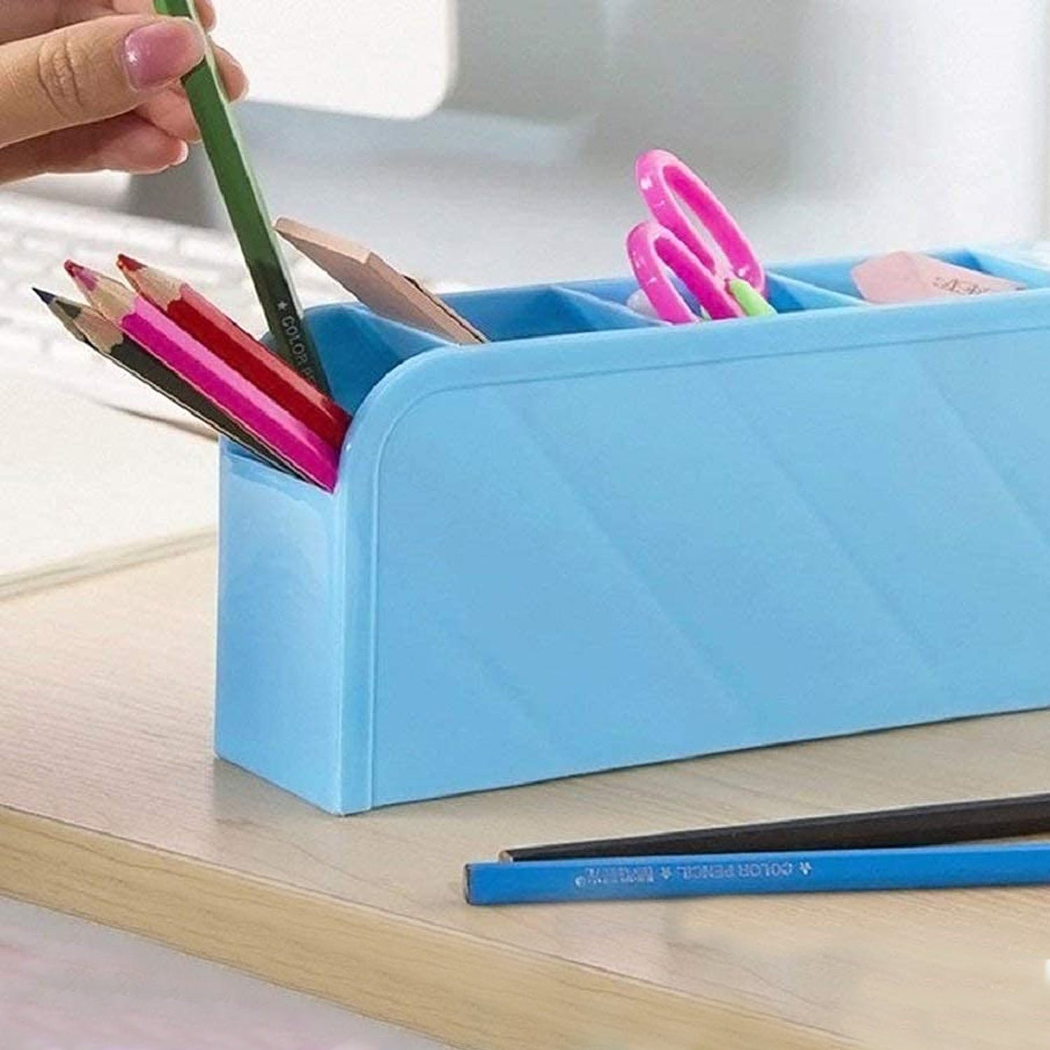 Desktop Pen Holder – 4 Comp. Stationery Organiser for Office | VoltDesk